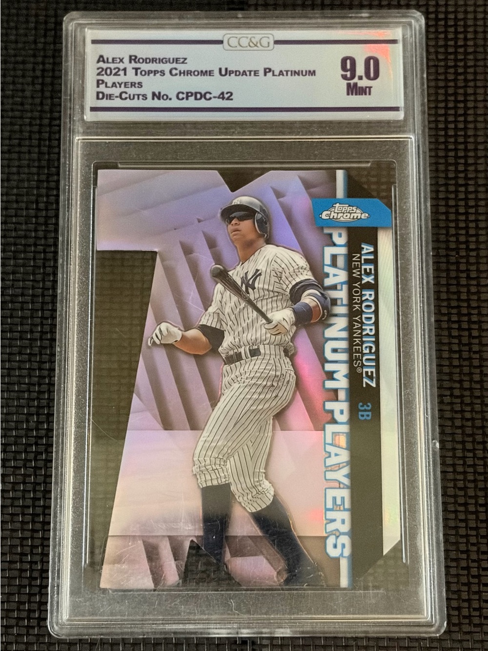 2021 Topps Chrome Update Alex Rodriguez Platinum Players Die-Cut CC&G 9.0 Mint